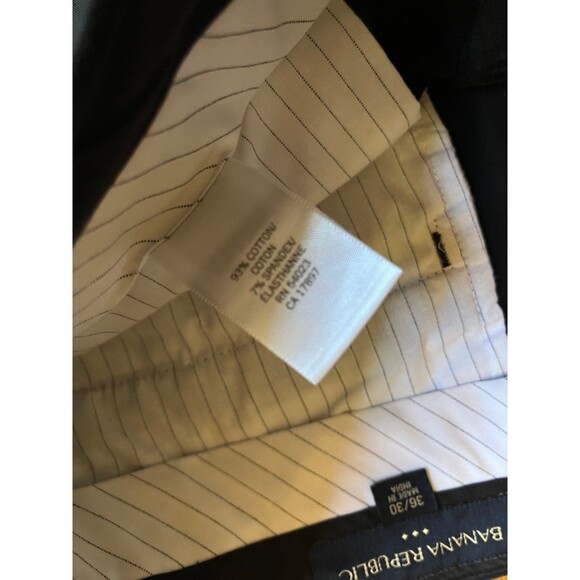 Banana Republic Pants Mens 36x30 Black Chino Flat front Straight Dark Wash - Picture 4 of 5